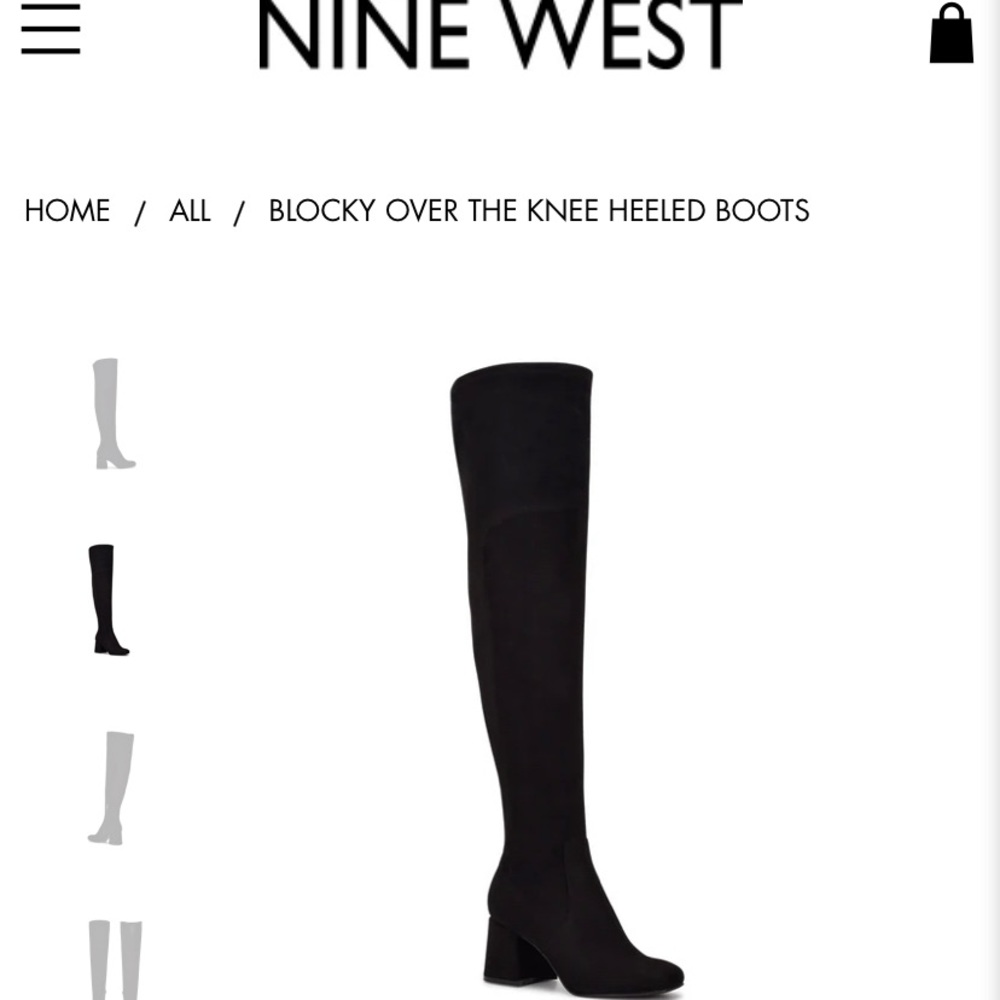 Never Worn Nine West Over the Knee Black Heeled Boot Size 9